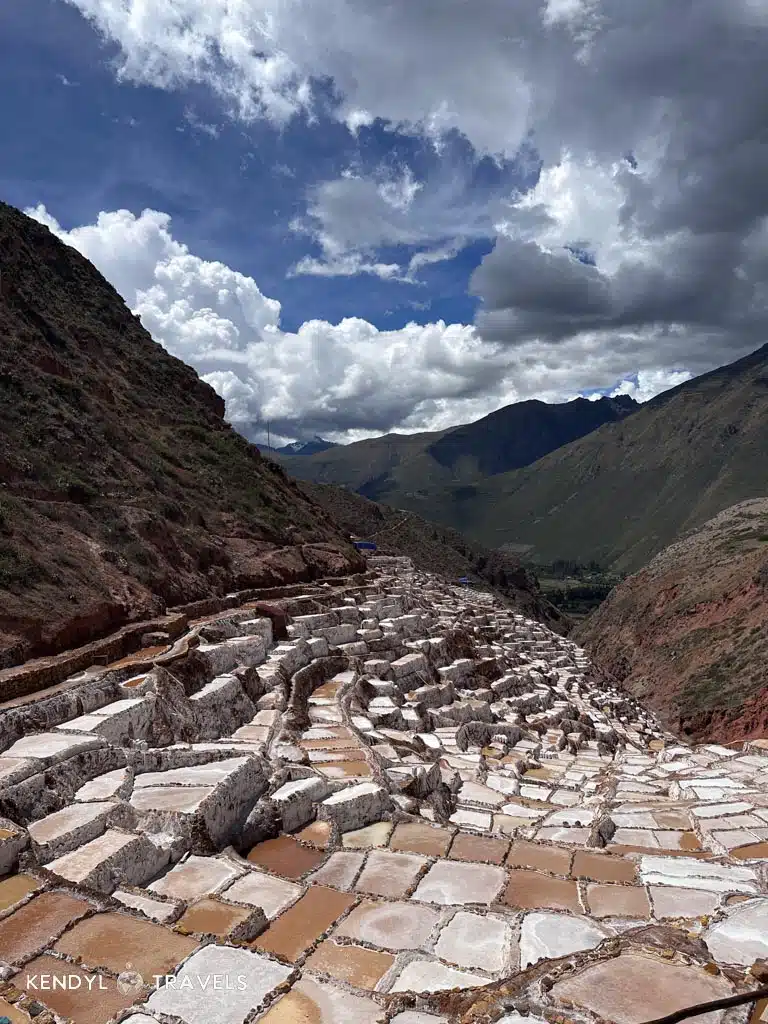 View from above of the Maras salt mines in the Sacred Valley - the perfect day trip from Cusco.